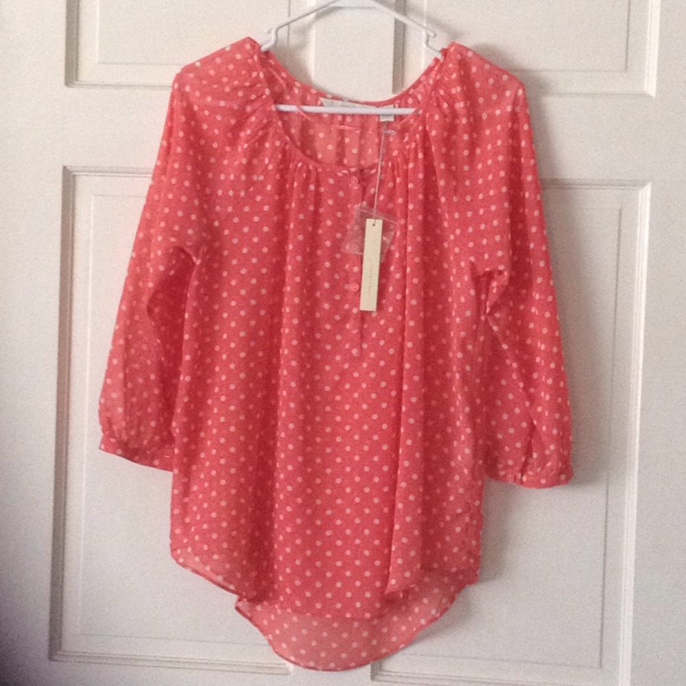 3/4 sleeve sheer blouse